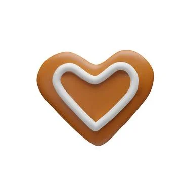 3D gingerbread heart Stock Illustration