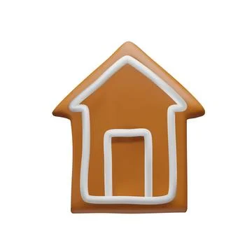 3D gingerbread house cookie Stock Illustration