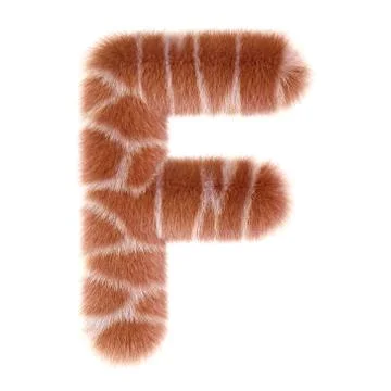 3d GIRAFFE cartoon funny creative fur letter F 스톡 일러스트