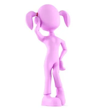 3d girl, posing on stage Stock Illustration