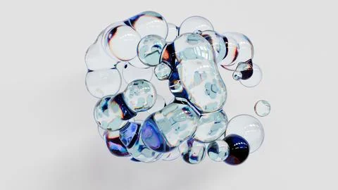 A 3D glass abstract form background, providing a modern and stylish visual el Stock Illustration