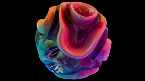 A 3D glass abstract form background, presenting a sleek and contemporary visu Stock Illustration