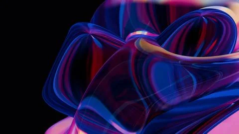 A 3D glass abstract form background, presenting a sleek and contemporary visu Stock Illustration