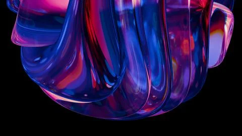 A 3D glass abstract form background, presenting a sleek and contemporary visu Stock Illustration