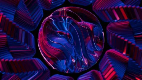 A 3D glass abstract form background, presenting a sleek and contemporary visu Stock Illustration