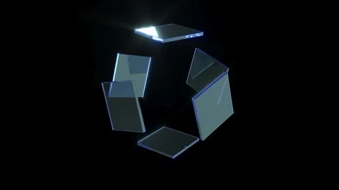 3d glass boxes assembler bg seamless looped animation Stock Footage 341958570