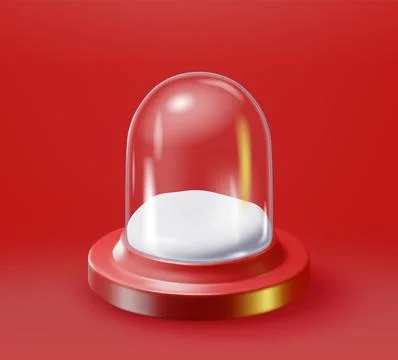 3D Glass Christmas Snow Globe Stock Illustration