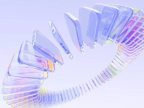 3d glass circle array of crystal light holographic transparent square plate 库存插图