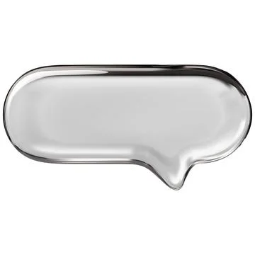 3D glass empty speech bubble vector icon, realistic transparent roundish Stock Illustration