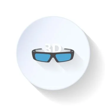 3d glass flat icon Stock Illustration