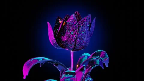 3d glass flower Stock-Footage 277594480