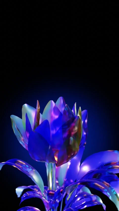 3d glass flower Video stock 277595065