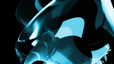 3d glass iridescent wave shape with refraction and holographic effect isolated Video stock 293768623