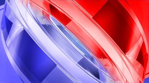 3D glass reflection blue red Video stock 100643097