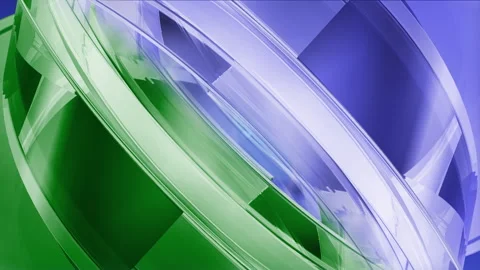 3D glass   reflection green blue Stock Footage 100643089