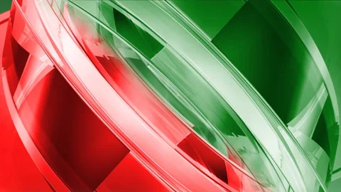 3D glass reflection red green Stock Footage 100643114