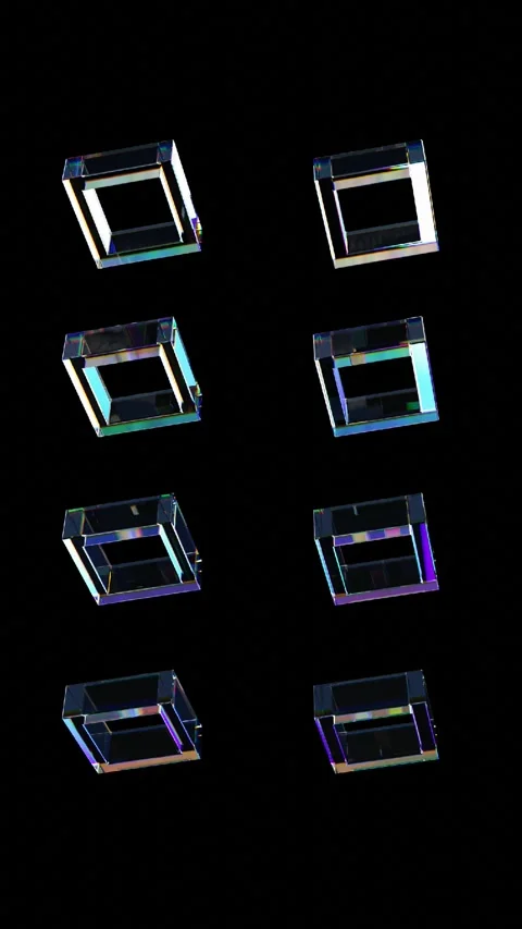3d glass rotating cubes with dispersion effect Stock Footage 276259871