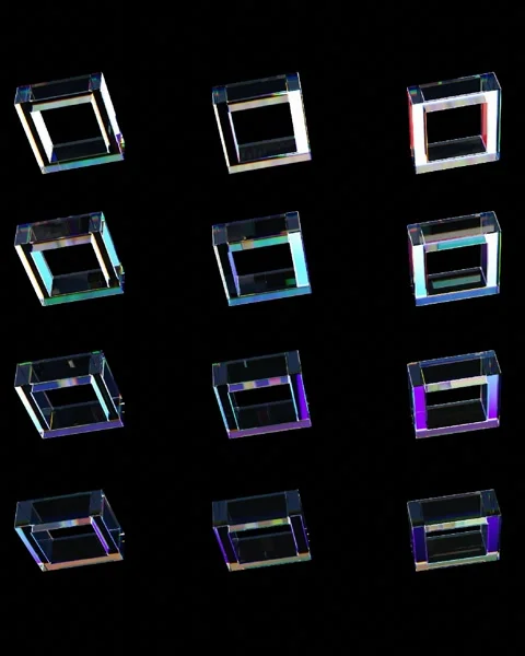 3d glass rotating cubes with dispersion effect Video stock 276259876