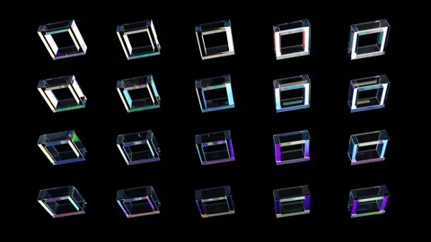 3d glass rotating cubes with dispersion effect Stock Footage 276260395