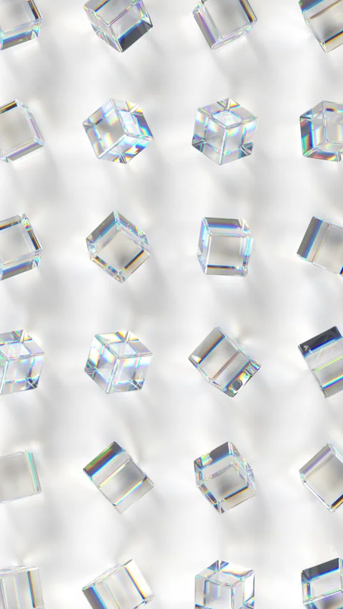 3d glass rotating cubes with dispersion effect. Stock Footage 318637197