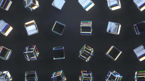 3d glass rotating cubes. 스톡 일러스트