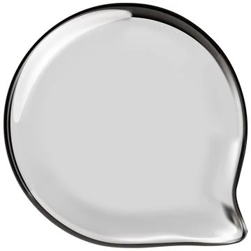 A 3D glass speech bubble, round, on an isolated background. 스톡 일러스트