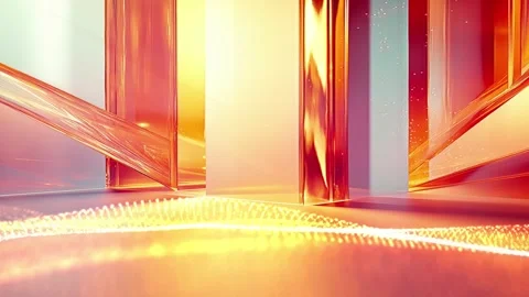 3D Glass sphere. Abstract red glowing reflective mirror spiral background. Stock Footage 282695586