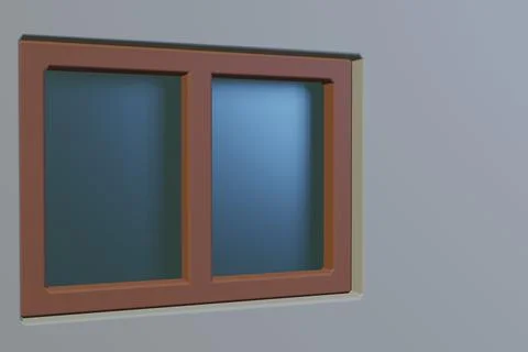 3d glass window on the wall. 3d rendering. illustration Stock Illustration