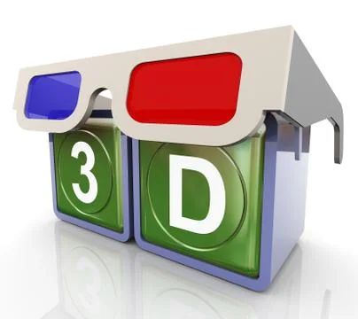 3d glasses with 3d text Stock Illustration