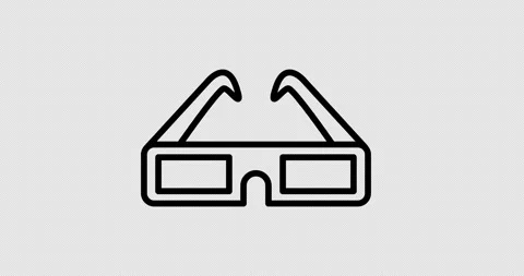 3d glasses animated outline icon Stock Footage 267665957
