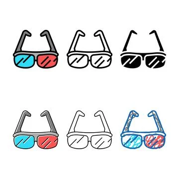 3d glasses color icon vector designs Illustrazione stock