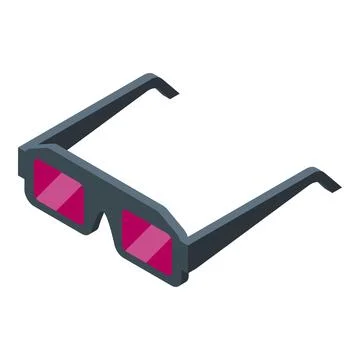 3d glasses creating immersive viewing experience isometric icon Stock Illustration