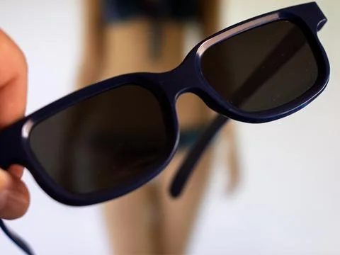 3D Glasses for Enhanced Cinematic Experience Stockfoto's