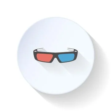3d glasses flat icon Stock Illustration