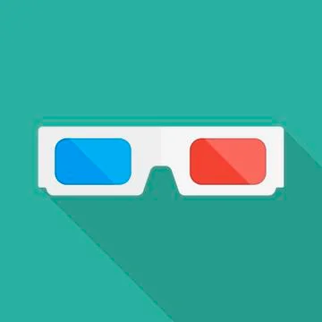 3D glasses flat icon. Vector illustration Stock Illustration