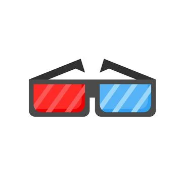 3d glasses icon. Flat design style modern vector illustration. Isolated on white Stock Illustration
