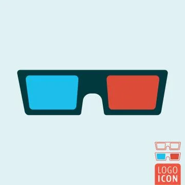 3d glasses icon Stock Illustration
