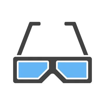 3D glasses icon vector image. Stock Illustration