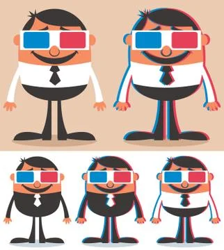 3D Glasses Stock Illustration