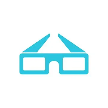 3D glasses. Isolated on white background. From blue icon set. Stock Illustration