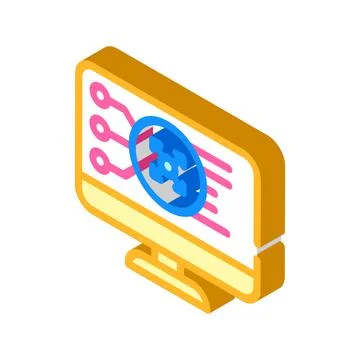 3d glasses isometric icon vector illustration flat Stock Illustration