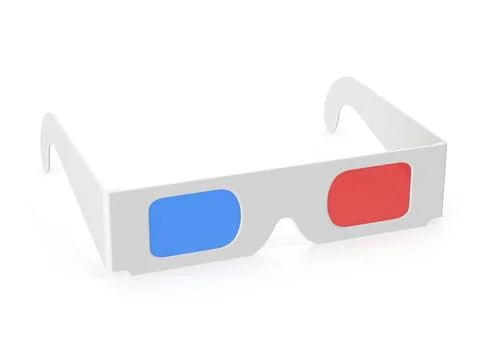 3d glasses with red and blue lenses for anaglyph viewing Stock Illustration