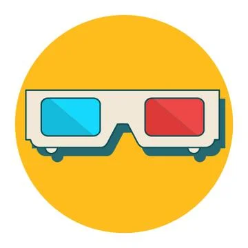 3D glasses vector illustration of flat Stock Illustration