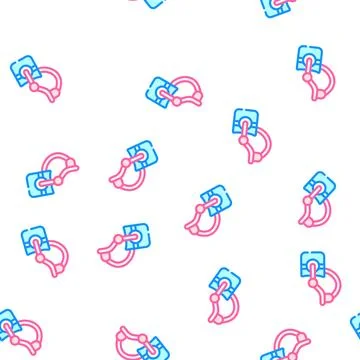 3d glasses vector seamless pattern flat Illustrazione stock