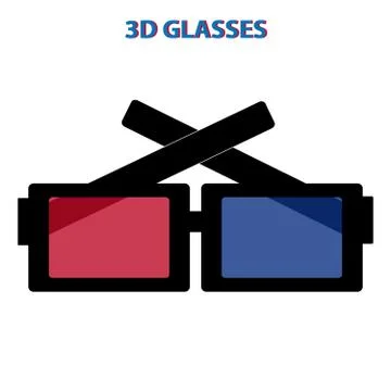 3D GLASSES on white background Stock Illustration