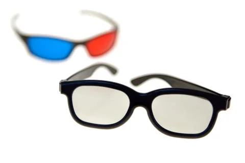 3d glasses on white background Stock Photos