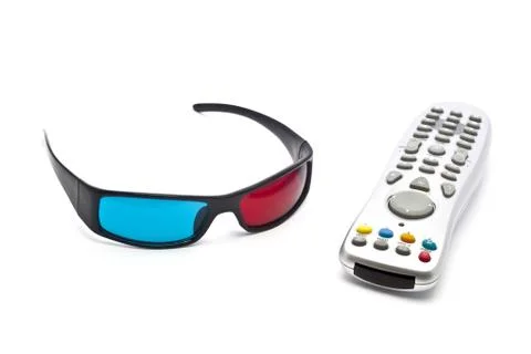 3D Glasses on White Background Stock Photos
