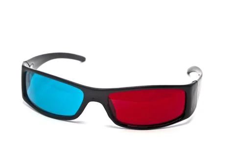 3D Glasses on White Background Stock Photos
