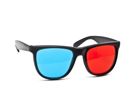 3D Glasses on White Background Stock Photos