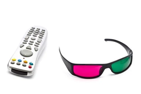 3D Glasses on White Background Stock Photos